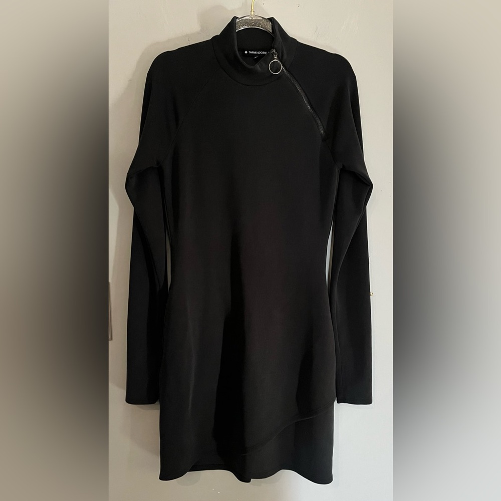 THRIVE SOCIETE ZIPPER MOCK NECK DRESS